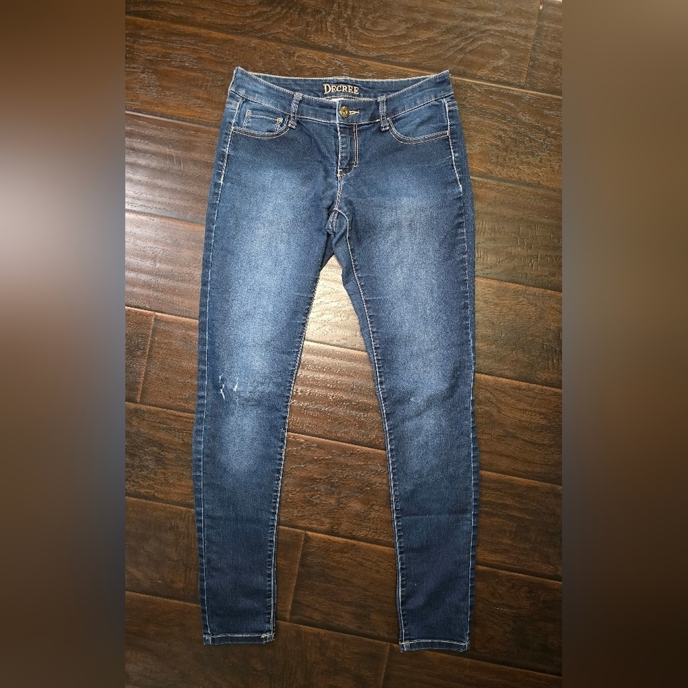 Decree Womens Stretchy Skinny Denim Blue Jeans Size 5